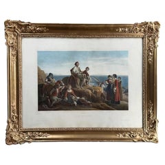 “L’Improvisateur” after Léopold Robert - Lemercier Paris Chromolithograph