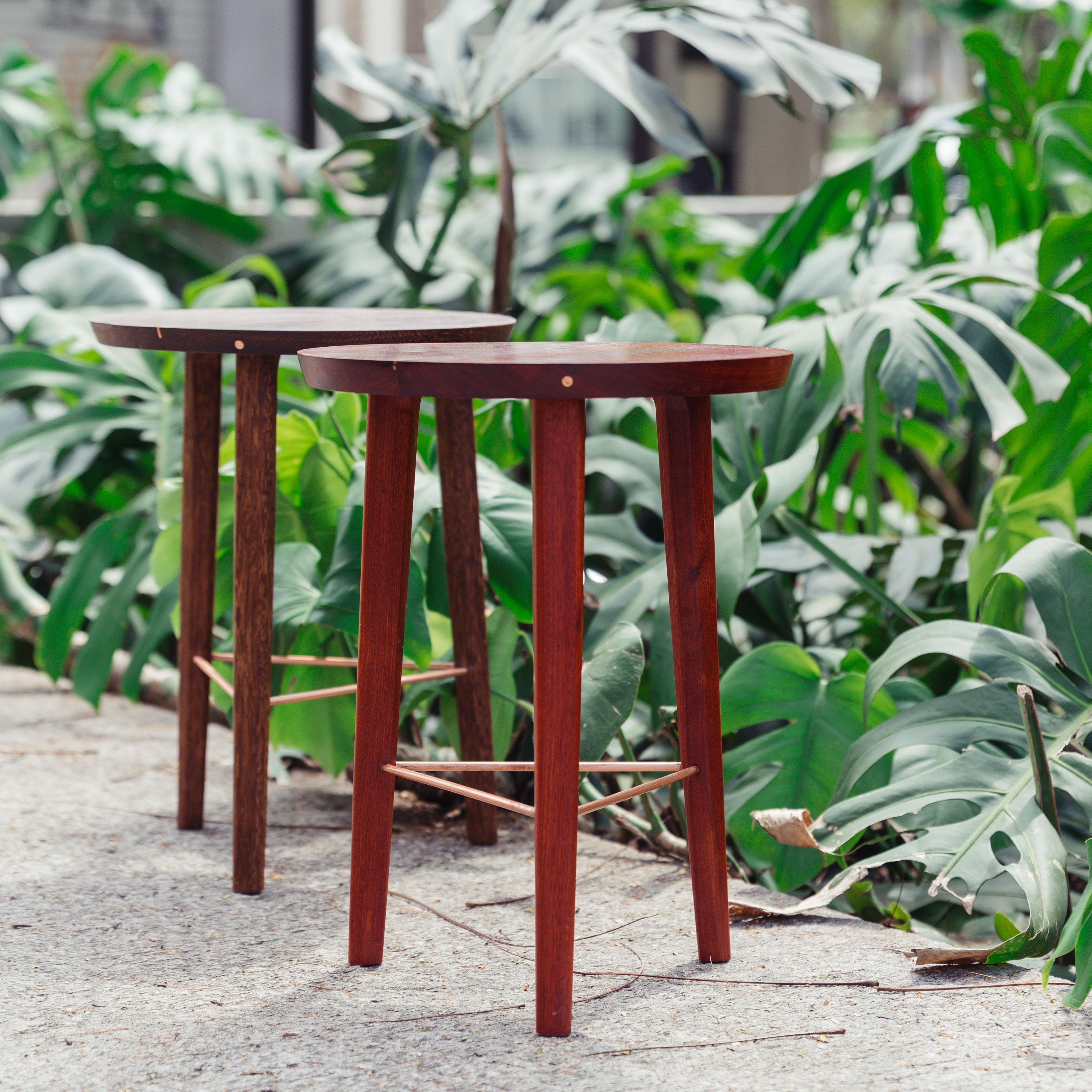 Lin Contemporary Stool/Side Table in Brazilian Hardwood by Knót Artesanal For Sale 9