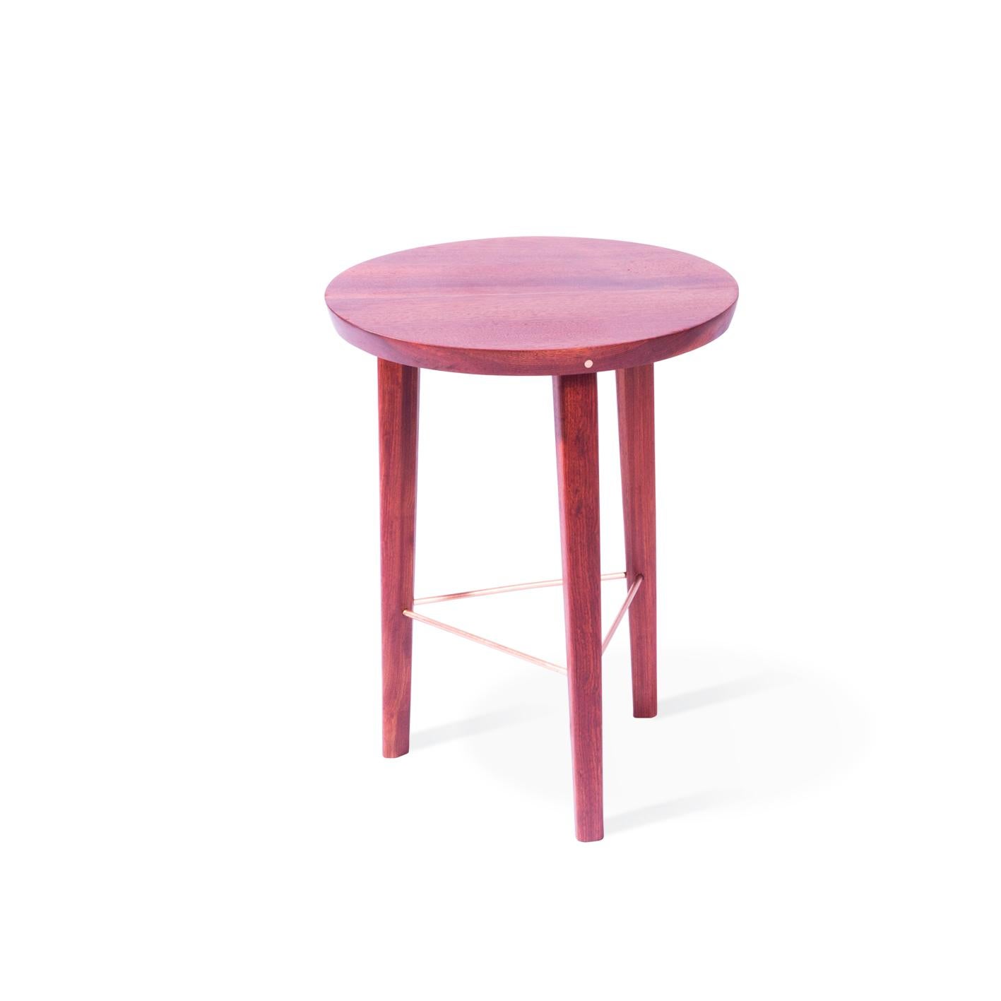 Minimalist Lin Contemporary Stool/Side Table in Brazilian Hardwood by Knót Artesanal For Sale