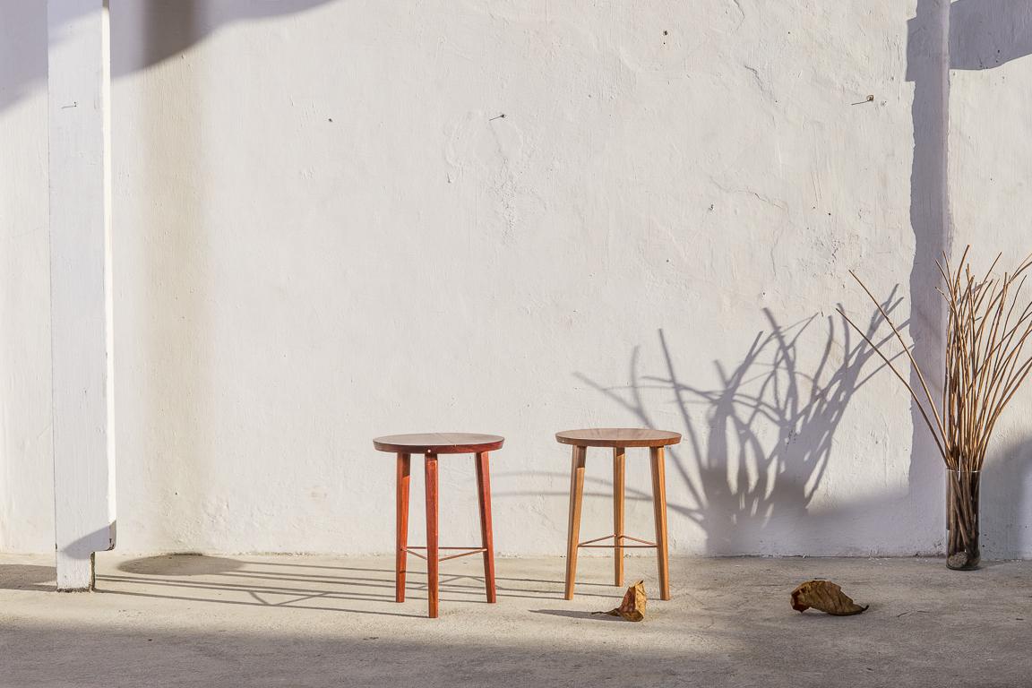 Lin Contemporary Stool/Side Table in Brazilian Hardwood by Knót Artesanal For Sale 3