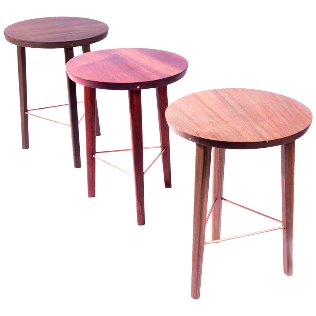 Lin Contemporary Stool/Side Table in Brazilian Hardwood by Knót Artesanal For Sale