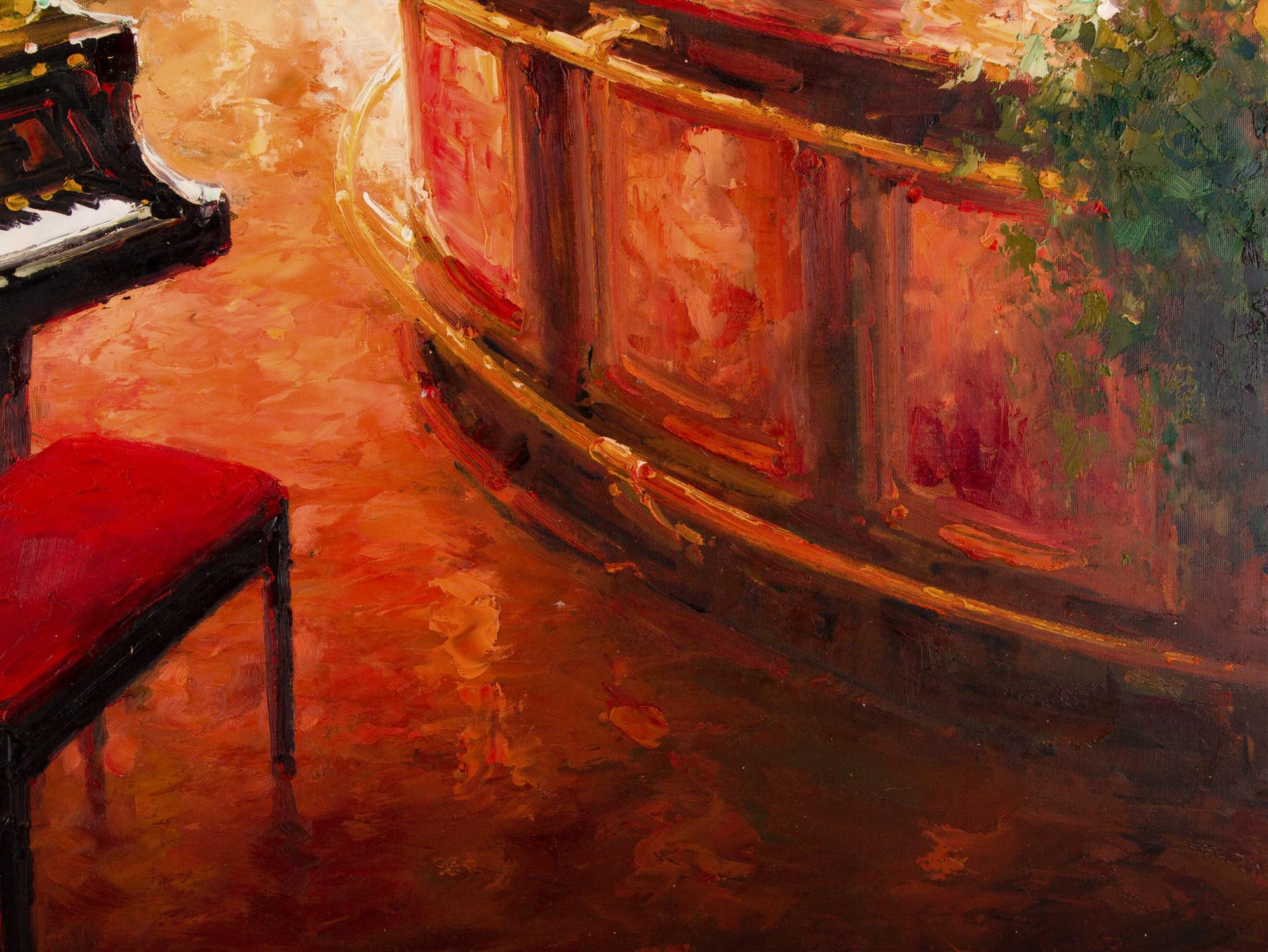 Impressionistisches Original Ölgemälde auf Leinwand „Bar 4“ von Lin Hongdan im Angebot 5