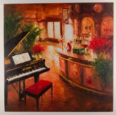 Huile sur toile impressionniste originale de Lin Hongdan « Bar 4 »