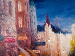 Lin Hongdan Impressionist Original Oil On Canvas "Night 2"