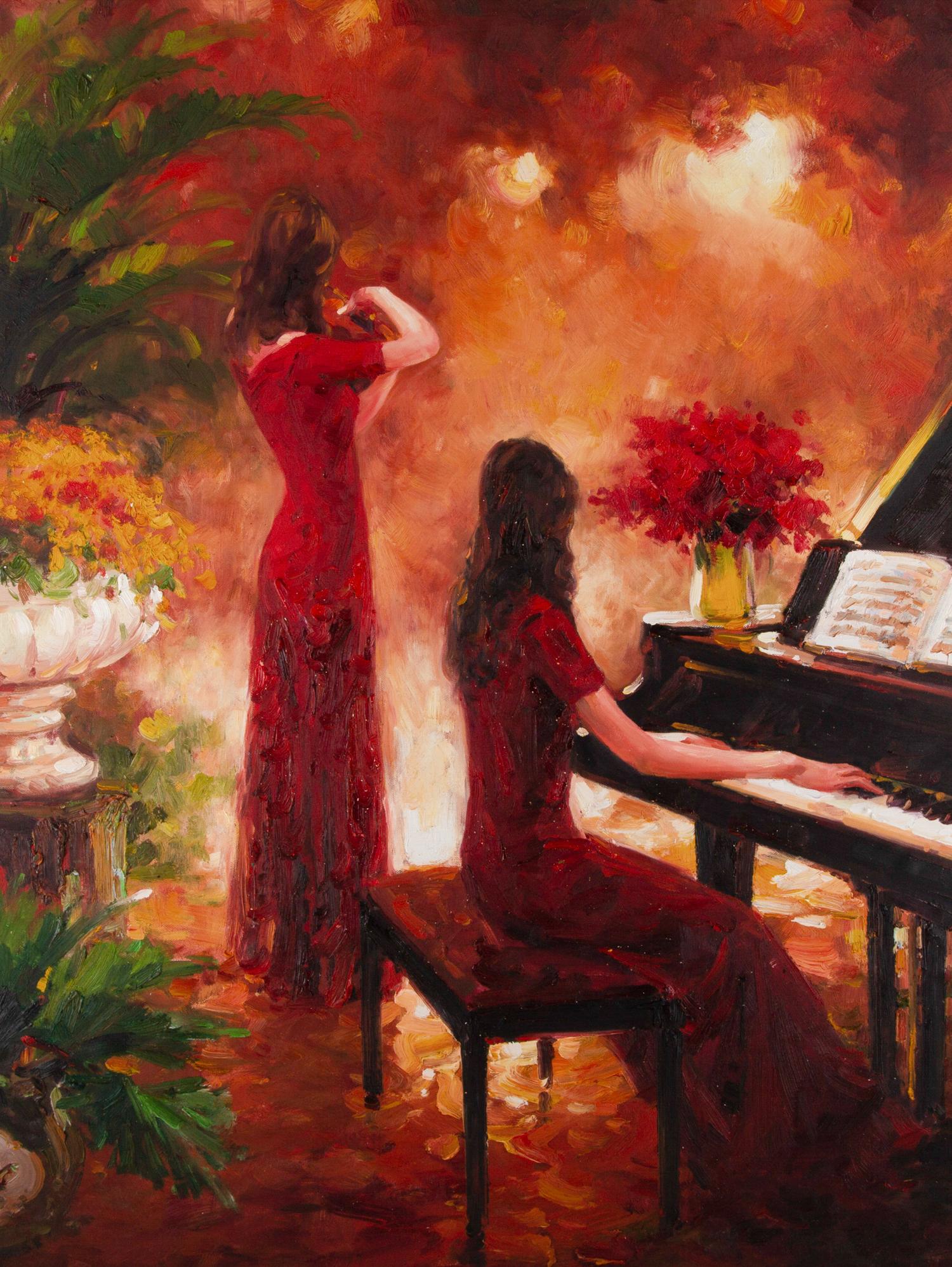 Lin Hongdan Impressionist Original Oil On Canvas 