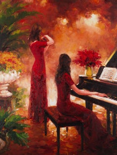 Lin Hongdan Impressionist Original Oil On Canvas "Performance 2"
