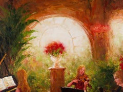 Lin Hongdan Impresionista Óleo Original Sobre Lienzo "Performance"