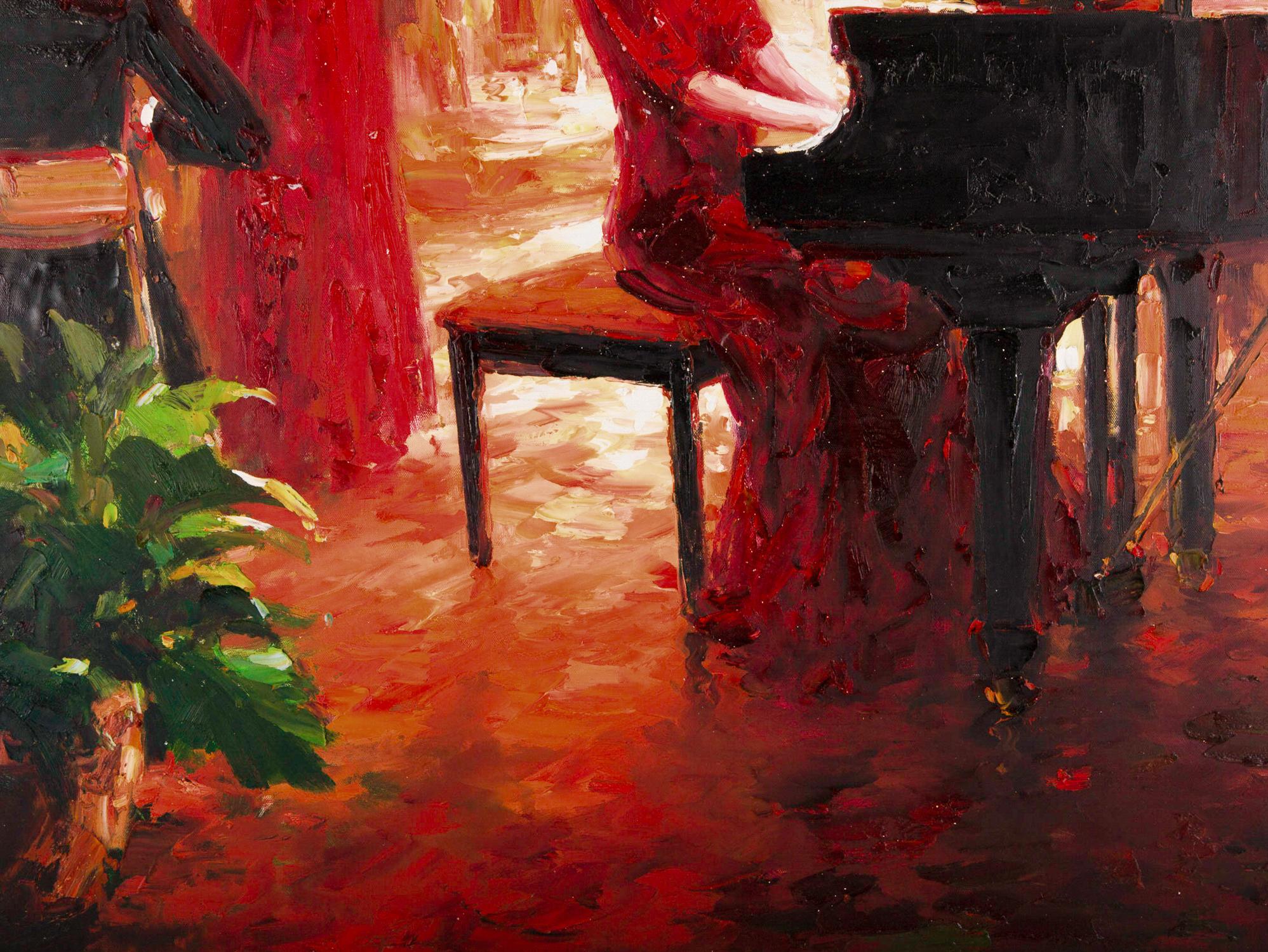 Lin Hongdan Impressionist Original Oil On Canvas 