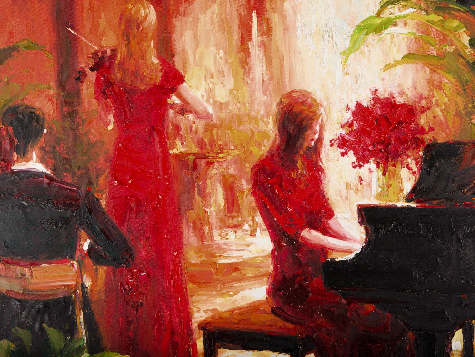 Lin Hongdan Impressionist Original Oil On Canvas 