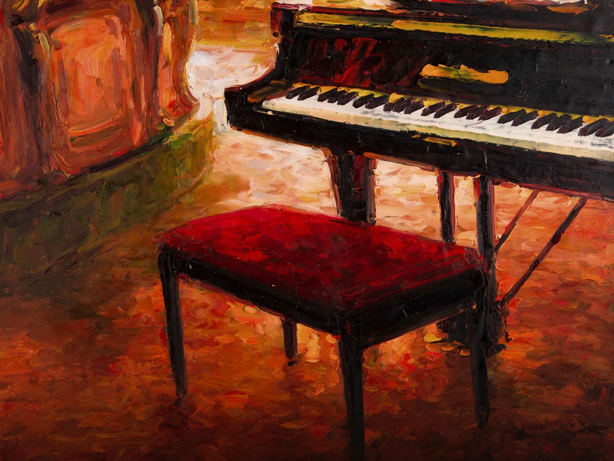 Impressionistisches Original-Ölgemälde „Bar 3“, Lin Hongdan im Angebot 4