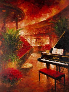 Peinture à l'huile impressionniste originale de Lin Hongdan « Dance Ball 5 »