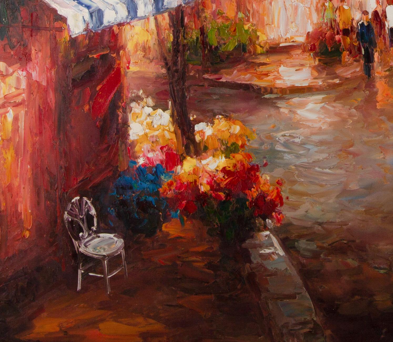 Impressionistisches Original-Ölgemälde „Nacht 1“ von Lin Hongdan im Angebot 1