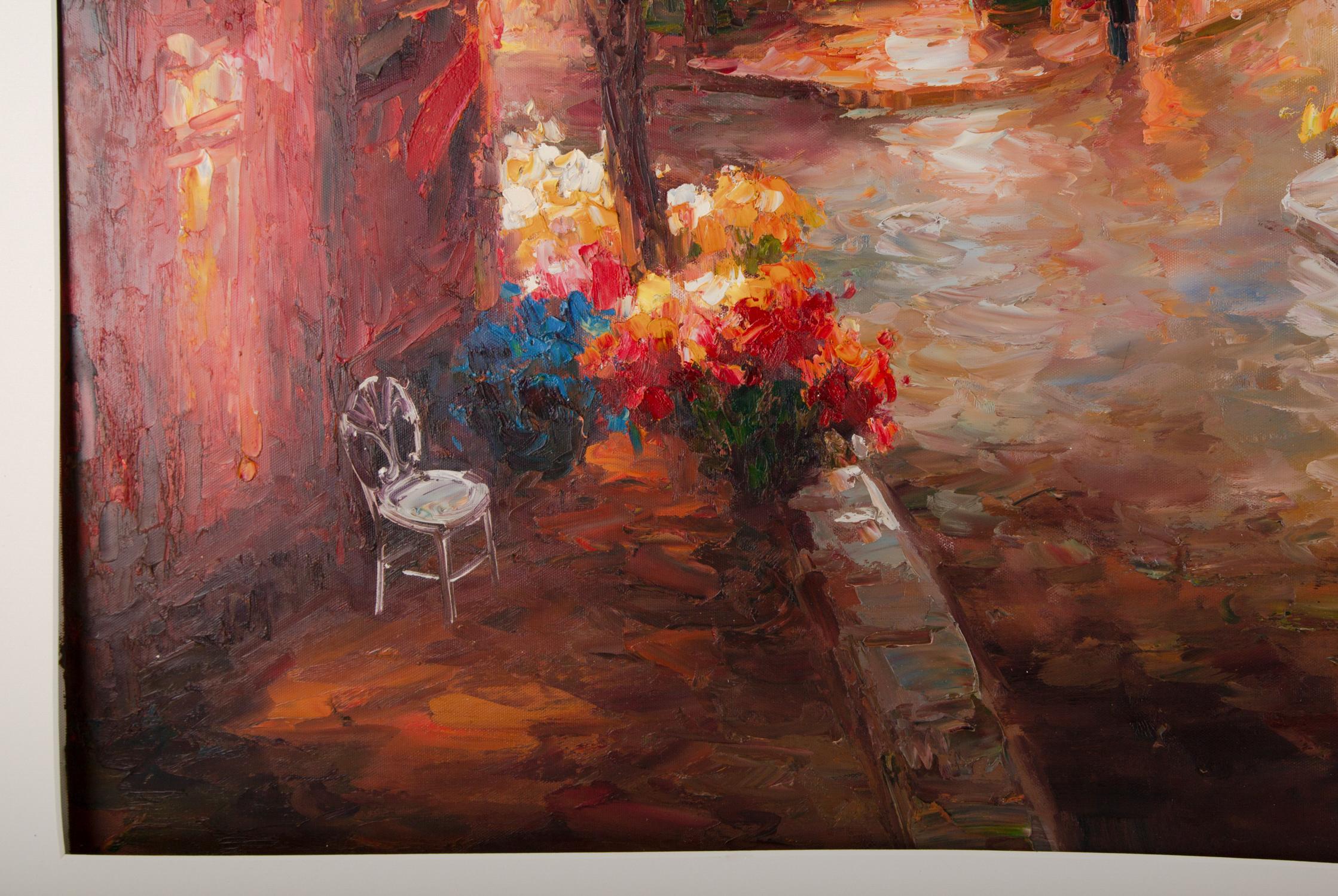 Impressionistisches Original-Ölgemälde „Nacht 1“ von Lin Hongdan im Angebot 4