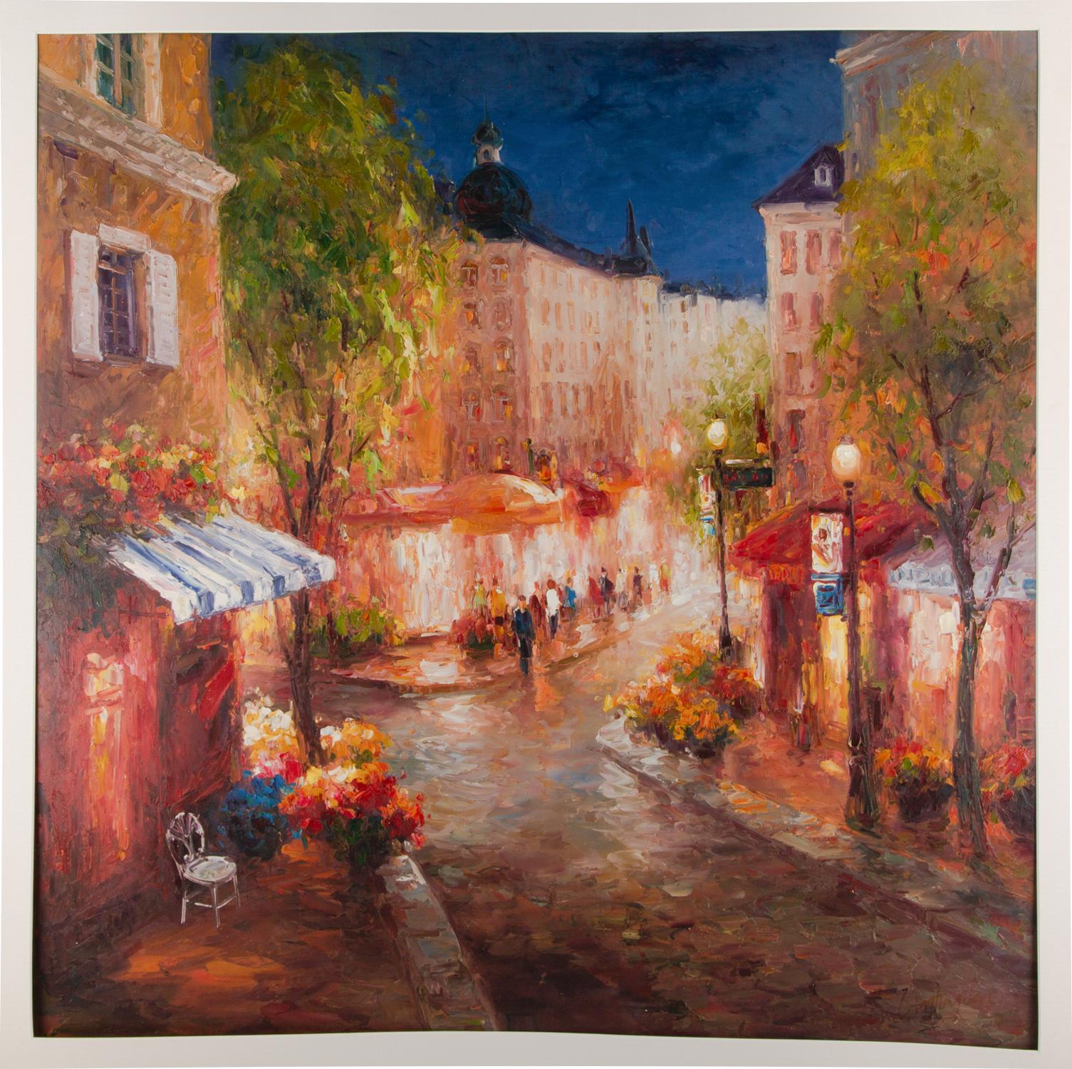 Impressionistisches Original-Ölgemälde „Nacht 1“ von Lin Hongdan im Angebot 7