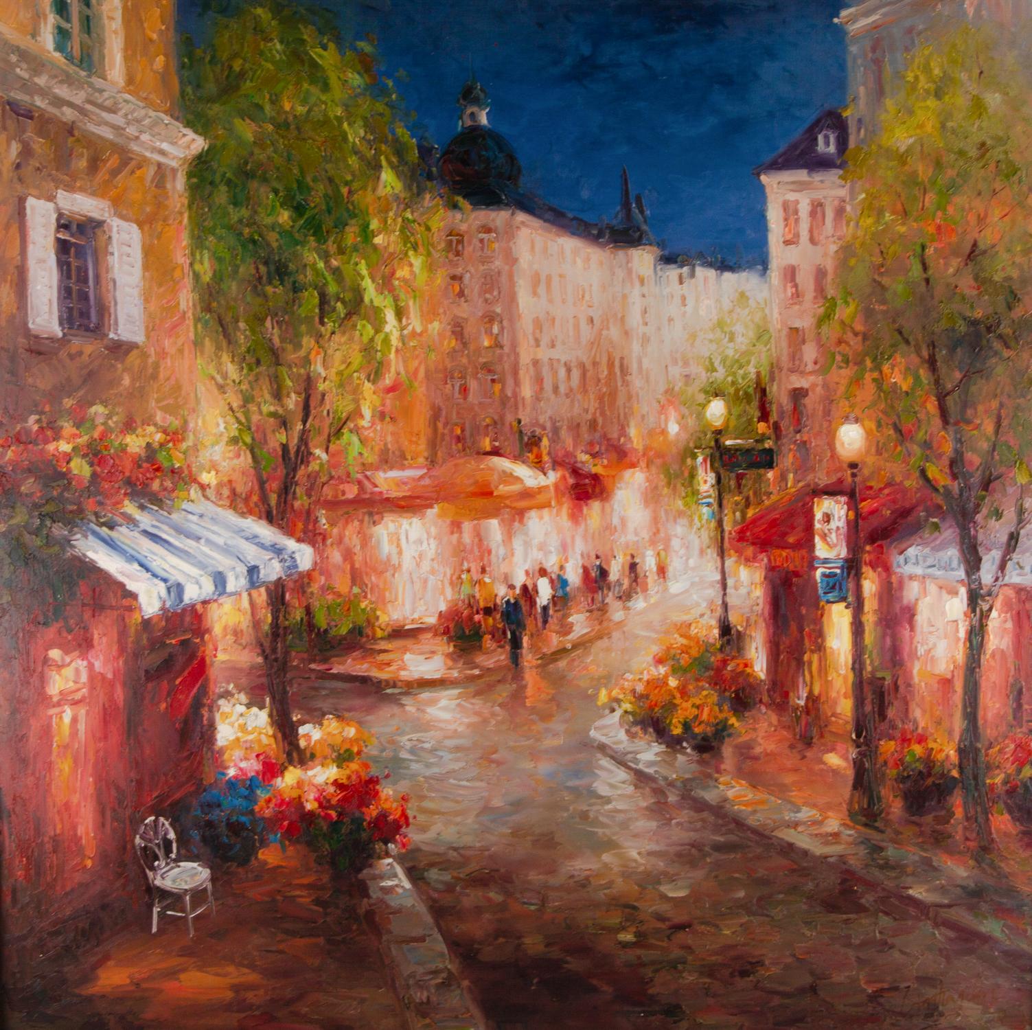 Impressionistisches Original-Ölgemälde „Nacht 1“ von Lin Hongdan
