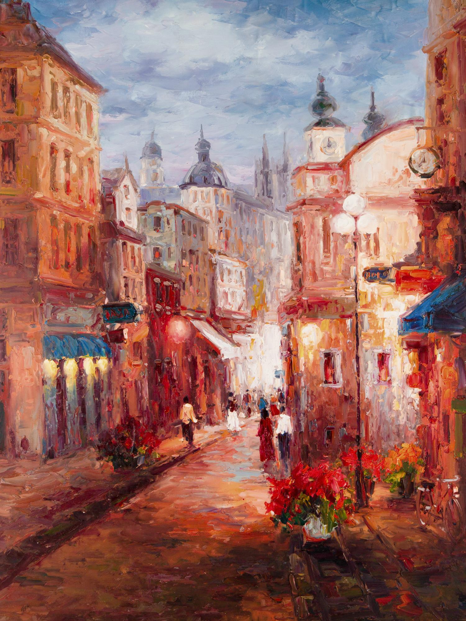 Title: Night 4
Medium: Oil on canvas
Size: 40 x 30 inches
Frame: Framing options available!
Condition: The painting appears to be in excellent condition.

Year: 2000 Circa
Artist: Lin Hongdan
Signature: Unsigned
Signature Location: N/A
Provenance:
