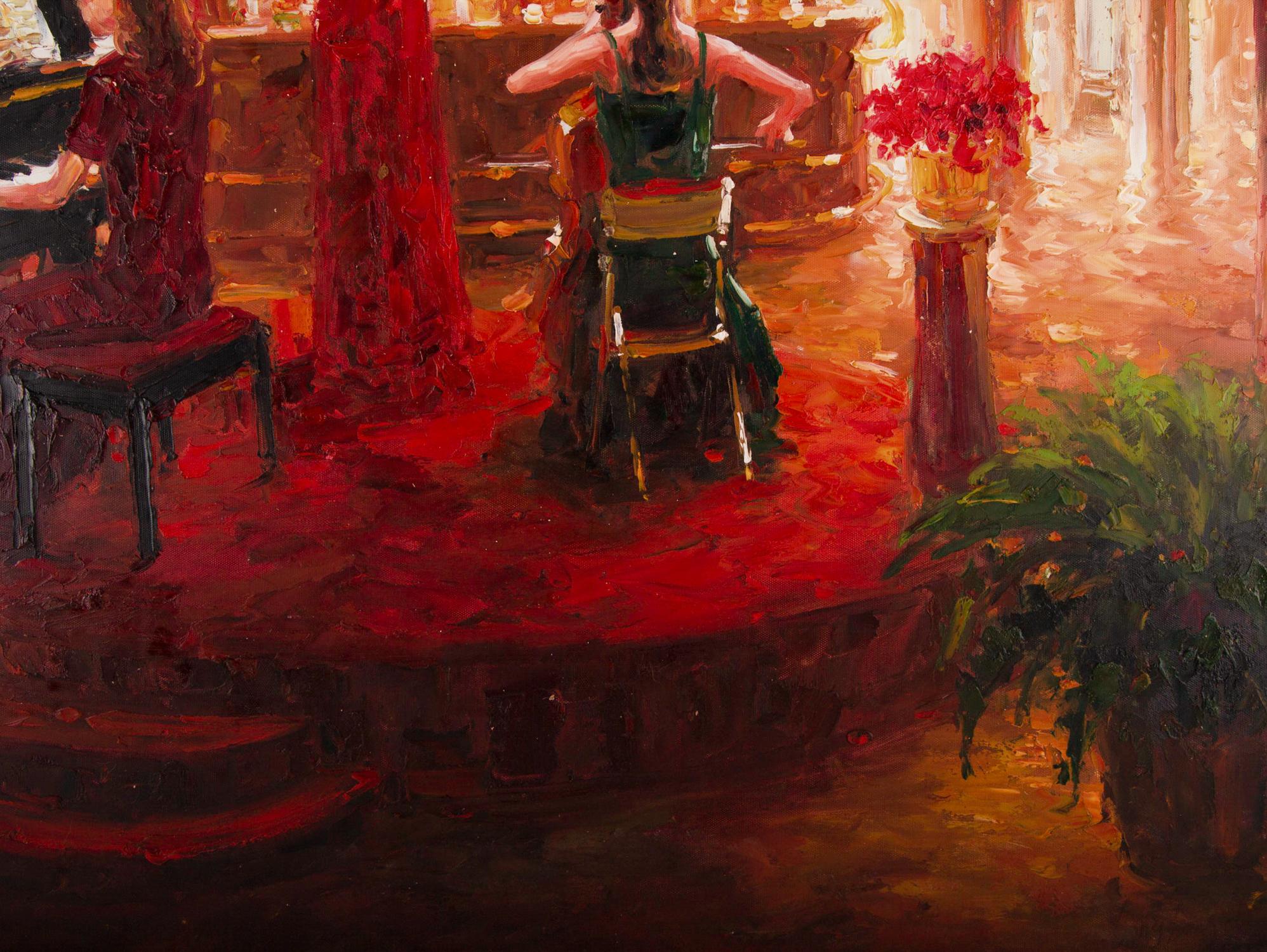 Impressionistisches Original-Ölgemälde „Performance 3“ von Lin Hongdan im Angebot 5