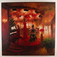 Impressionistisches Original-Ölgemälde „Performance 3“ von Lin Hongdan