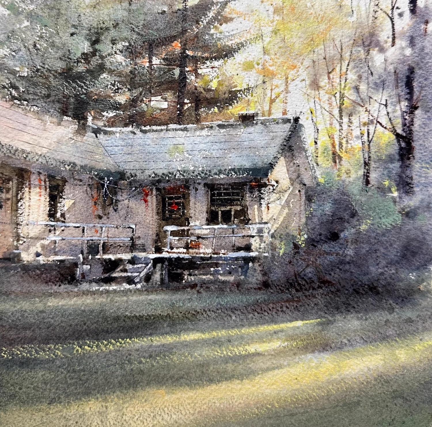 A Tranquil Retreat Landscape Watercolor Original Painting on Paper