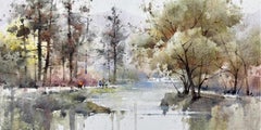 Beautiful Scenery Landscape Watercolor Original Painting on Paper