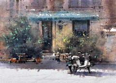 Lin Qingyi - Bookstore Cityscape Watercolor Original Painting on Paper Bookstore Cityscape Watercolor Original Painting on Paper