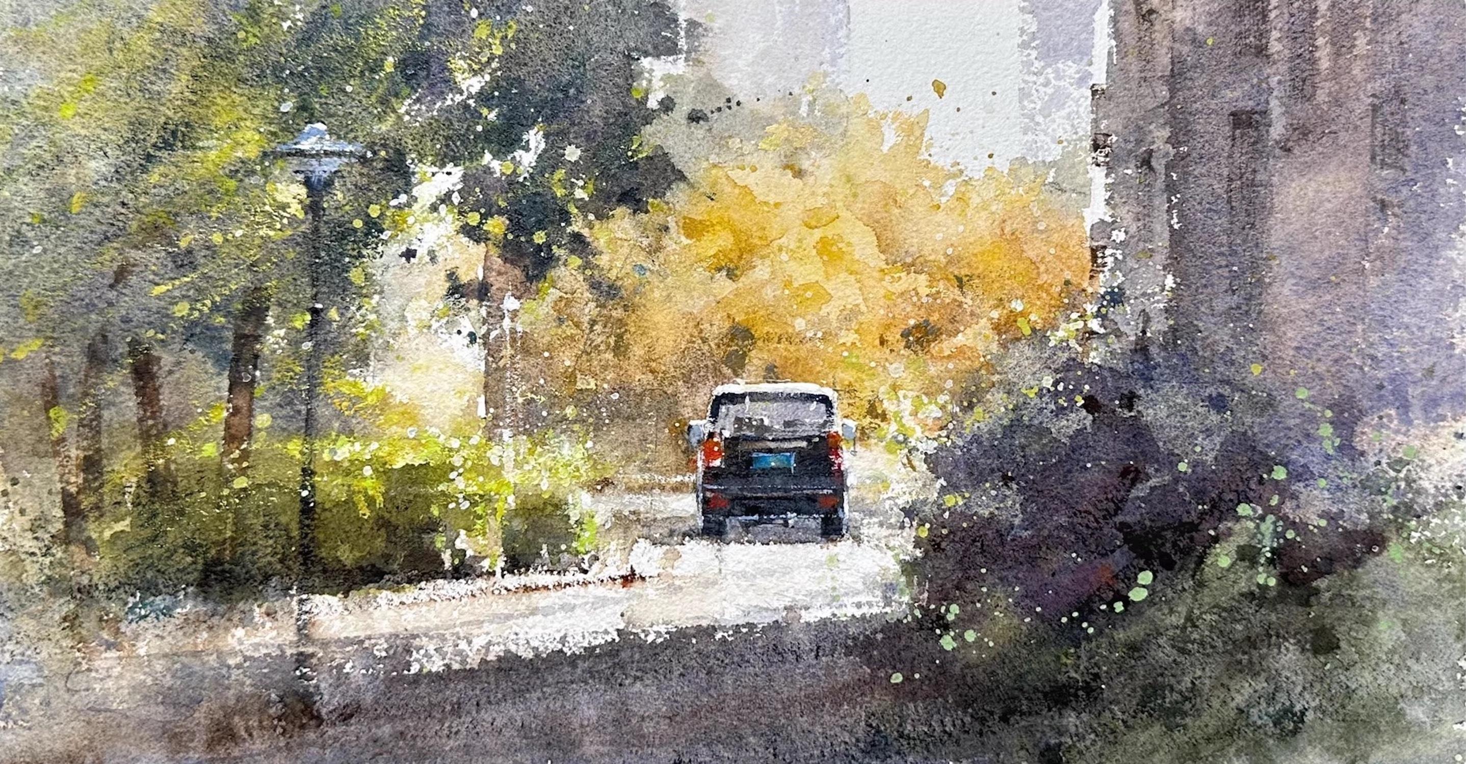 Farewell Landscape Watercolor Original Painting on Paper