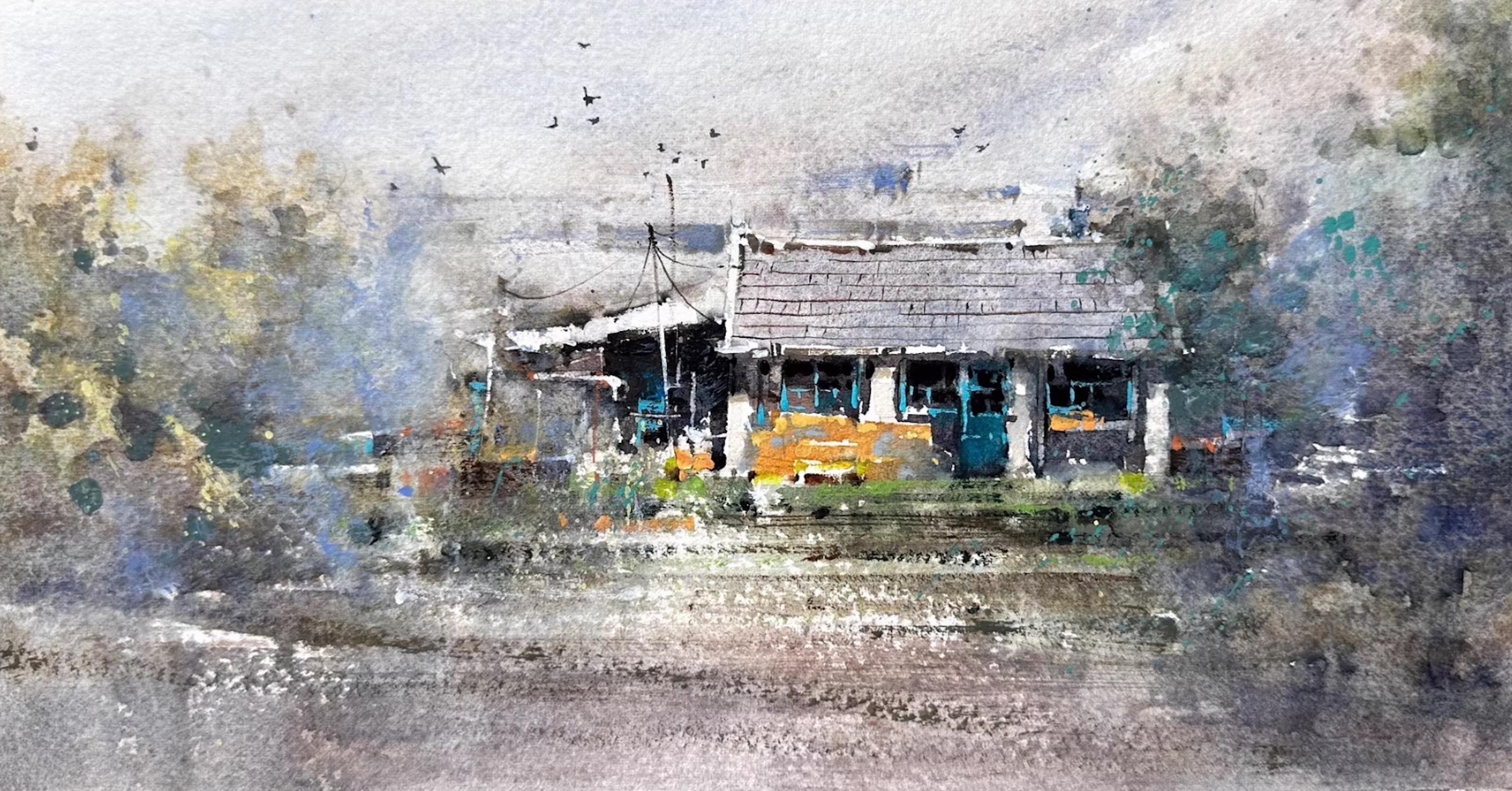 Homeland Landscape Watercolor Original Painting on Paper