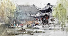 Lin Qingyi - Jiangnan water towns Cityscape Watercolor Original Painting on Paper Jiangnan water towns Cityscape Watercolor Original Painting on Paper