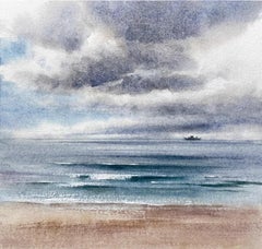 Sea View Watercolor Original Painting on Paper