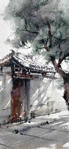 Sommerlandschaft Aquarell Originalgemälde auf Papier