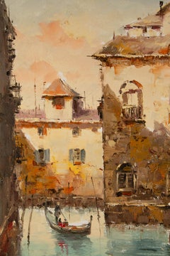 Lin Shurong Impressionistisches Original Ölgemälde auf Leinwand „Venice Impression I“ von Lin Shurong