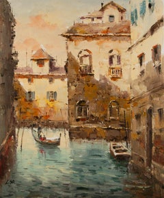 Lin Shurong Impressionist Original Oil On Canvas "Venice Impression I"