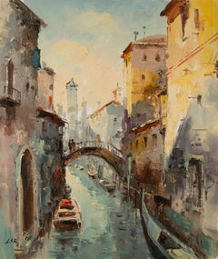 Lin Shurong Impressionist Original Oil On Canvas "Venice Impression II"