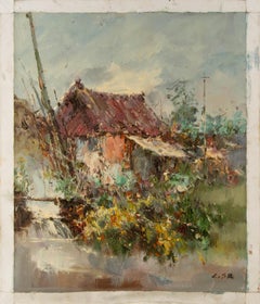 Shurong Lin Landschaft Original Öl auf Leinwand "Blumen"