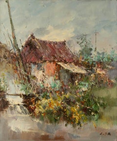 Shurong Lin Landschaft Original Öl auf Leinwand "Blumen"