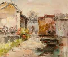 Shurong Lin Landscape Original Oil On Canvas "Going Home"