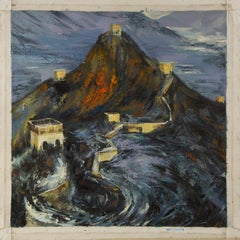 Lin Xu Landschaft Original Öl auf Leinwand "Die große Mauer"