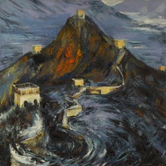 Lin Xu Landscape Original Oil On Canvas "The Great Wall"