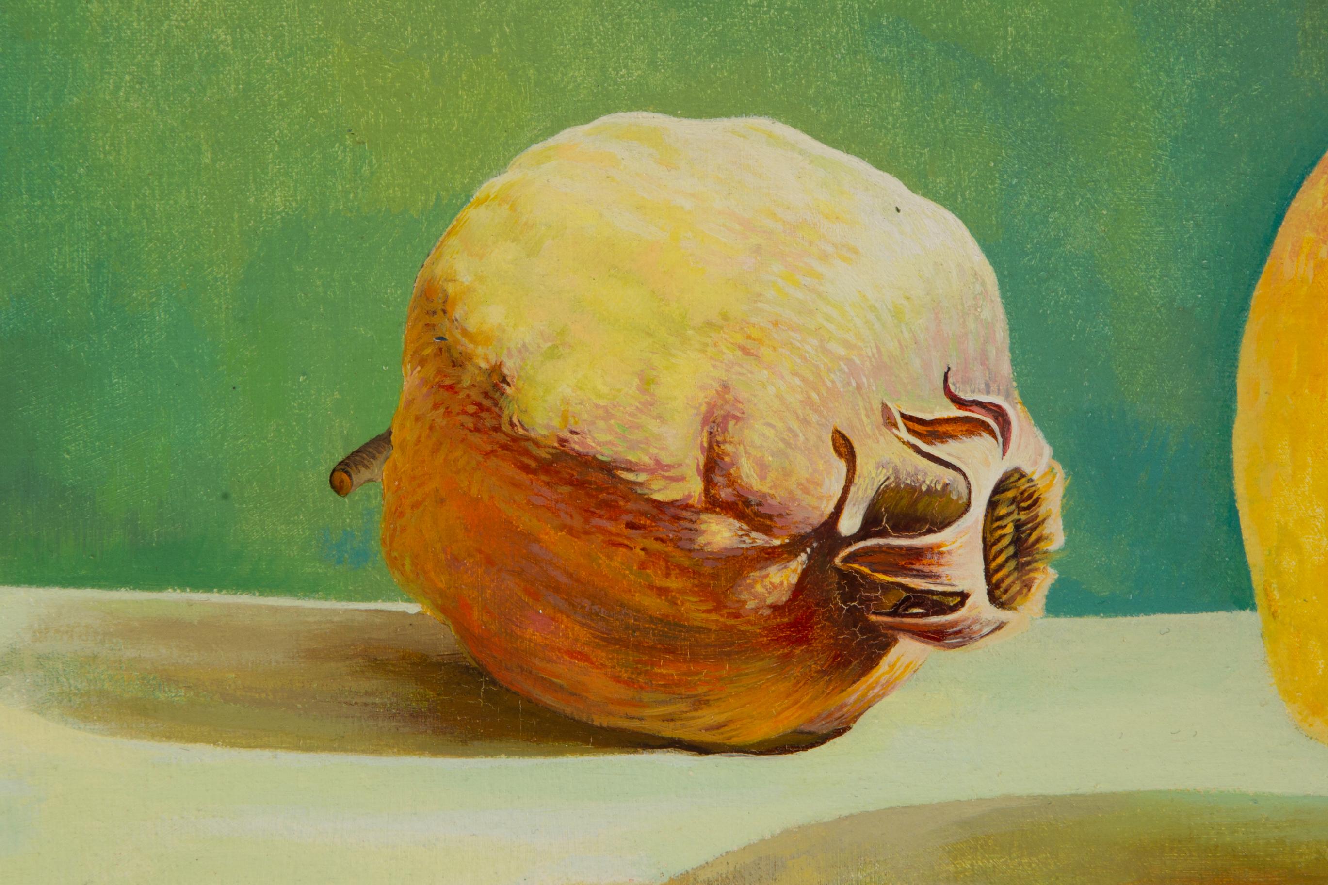 Lin Xu Stillleben, Original-Ölgemälde „Drei Granatapfel“ von Lin Xu im Angebot 5
