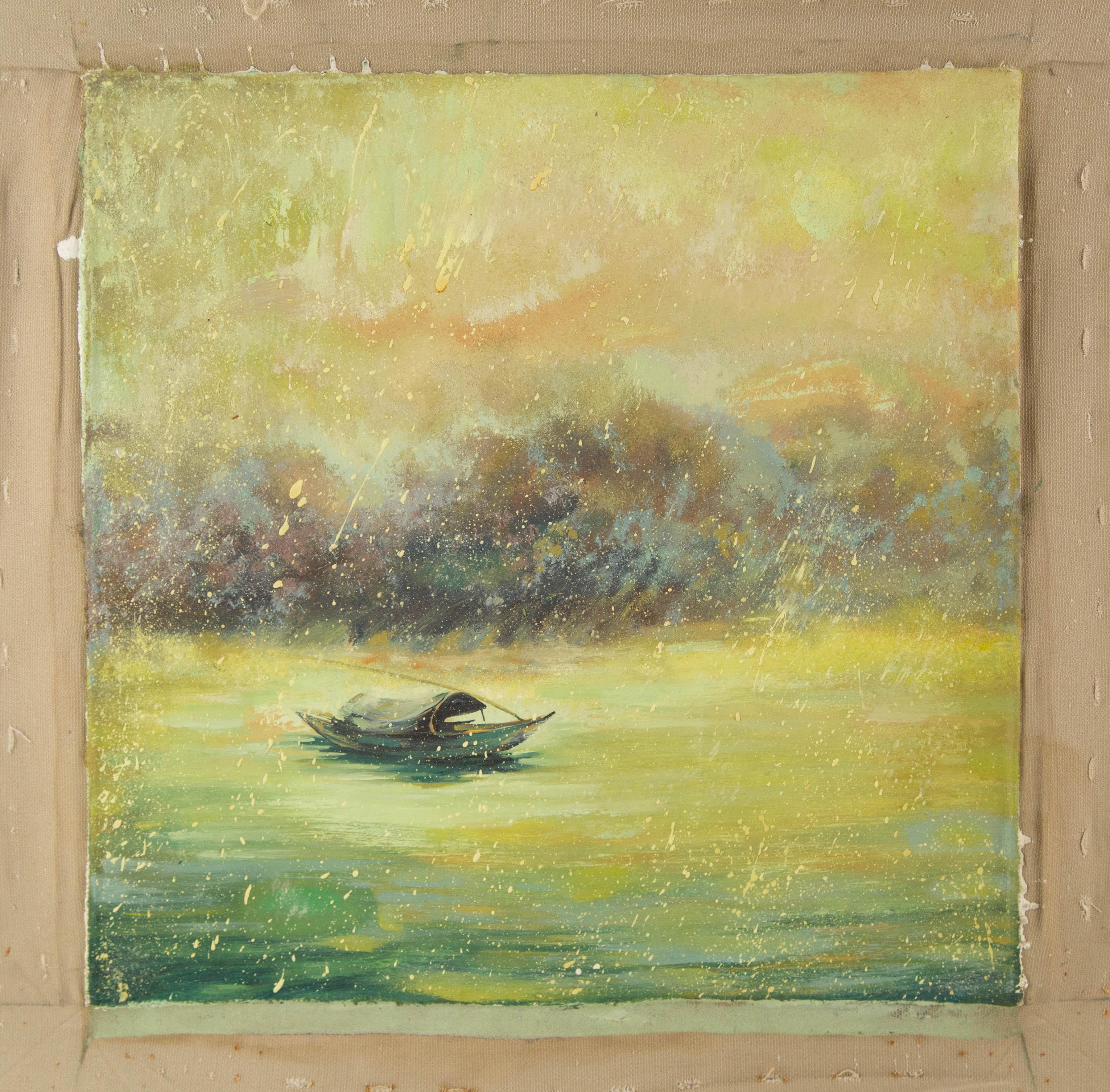 Lin Xu Wasserlandschaft Original Öl auf Leinwand 