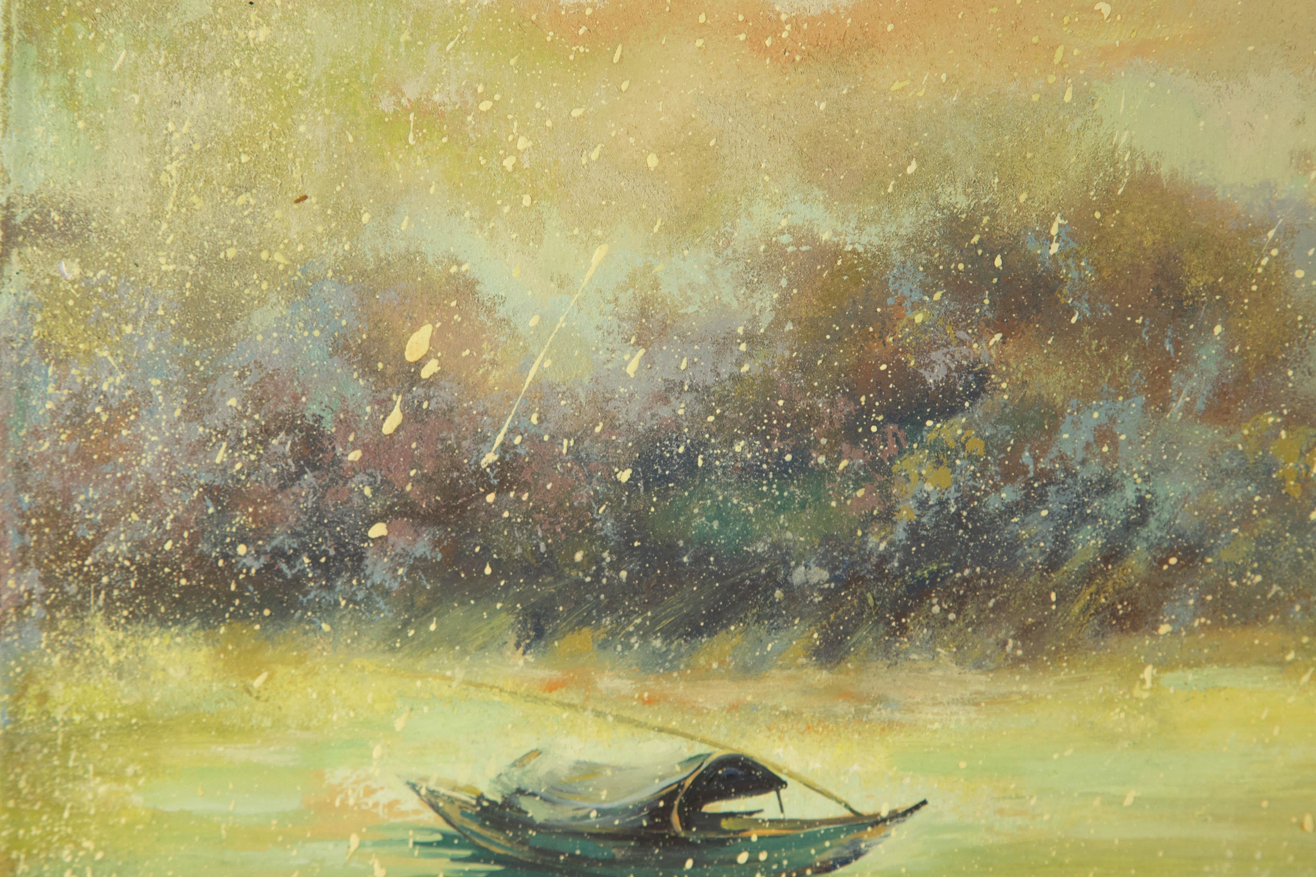 Lin Xu Wasserlandschaft Original Öl auf Leinwand 