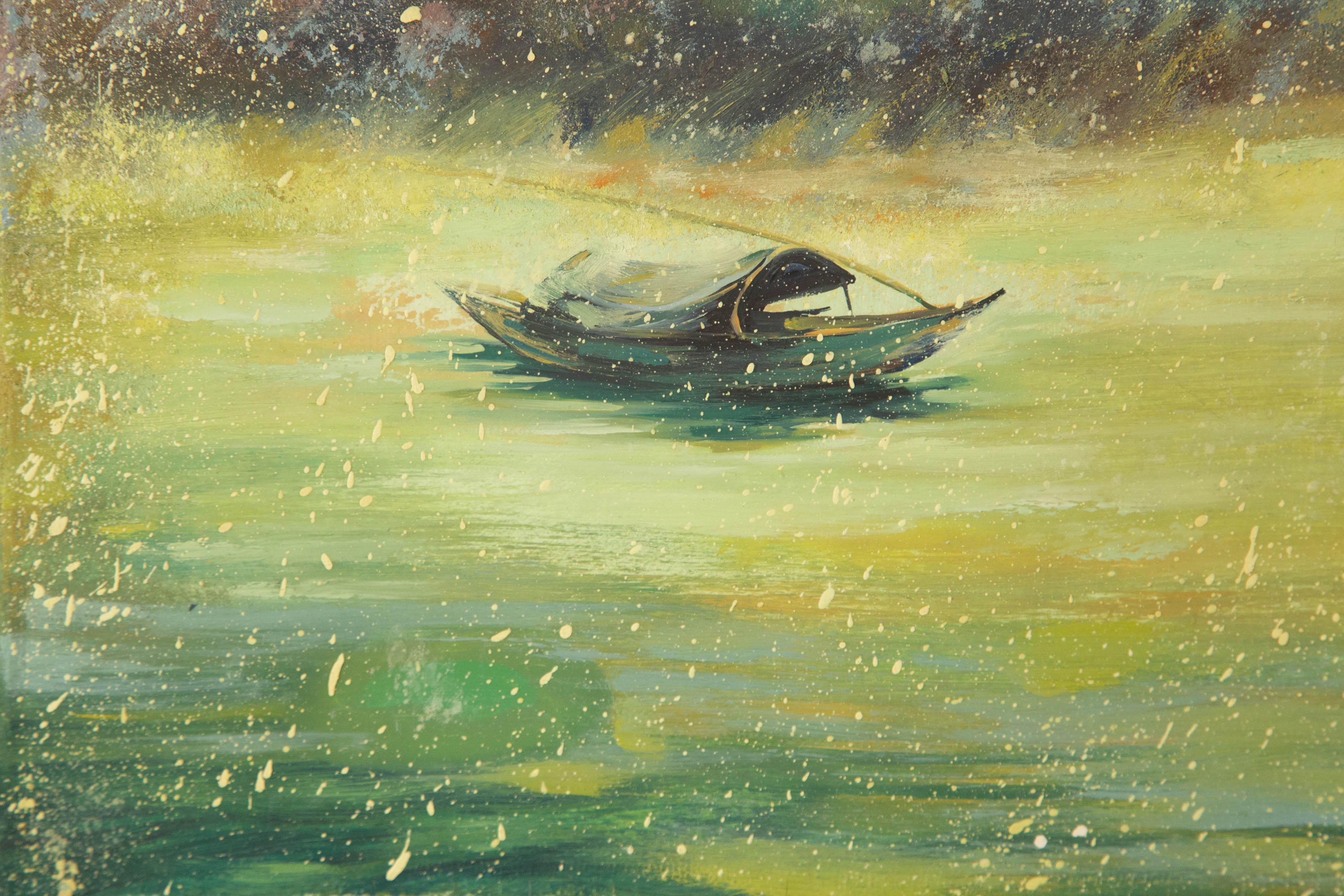 Lin Xu Wasserlandschaft Original Öl auf Leinwand 