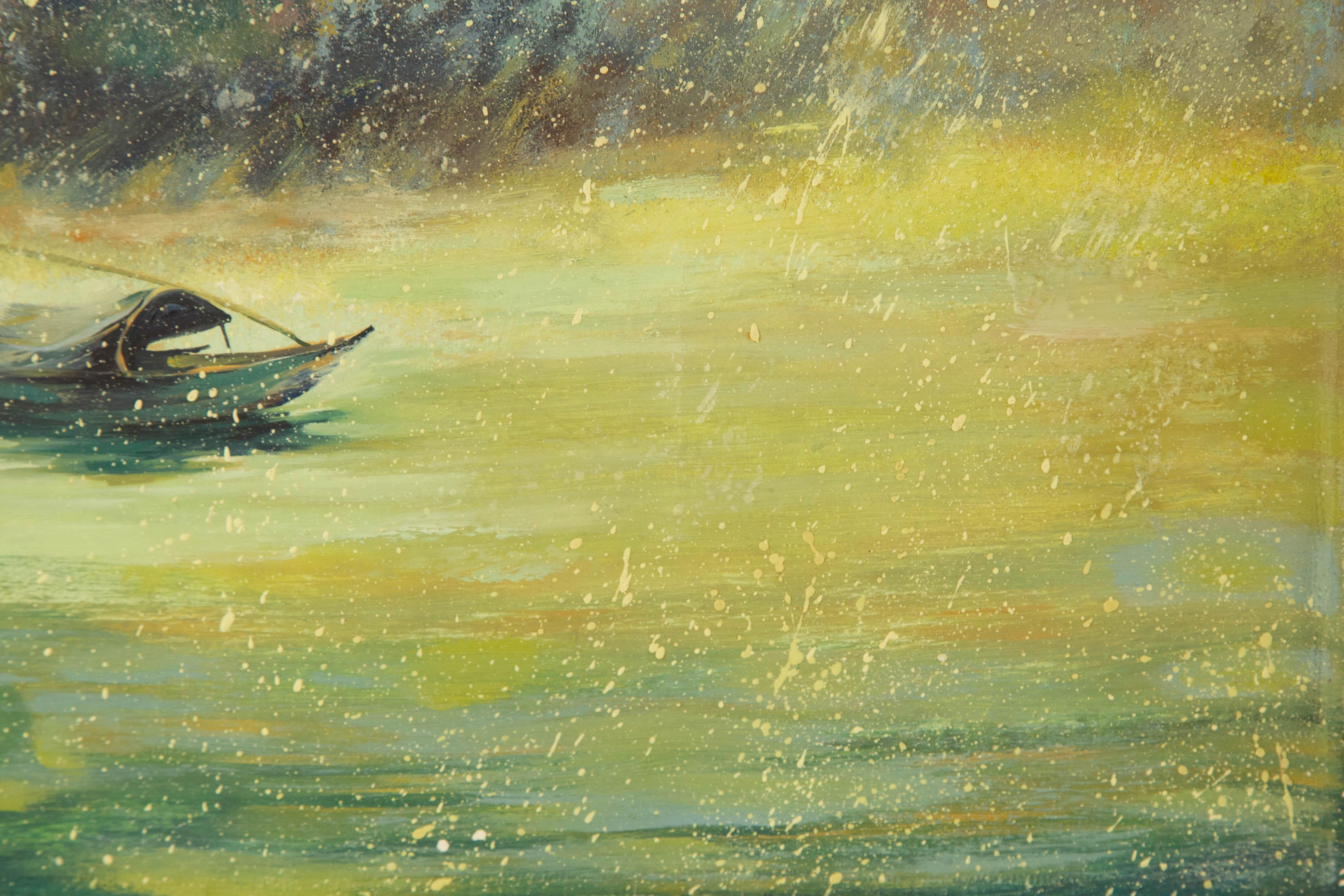 Lin Xu Wasserlandschaft Original Öl auf Leinwand 