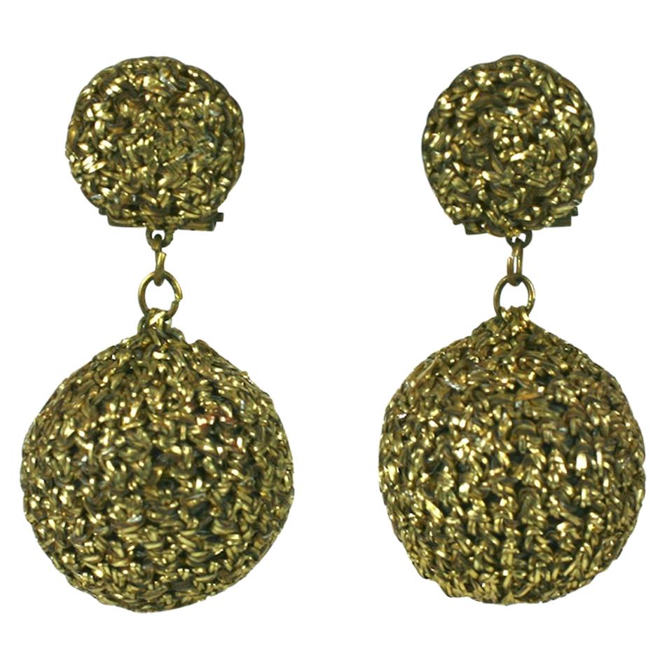 Lina Baretti Gilt Knit Earclips