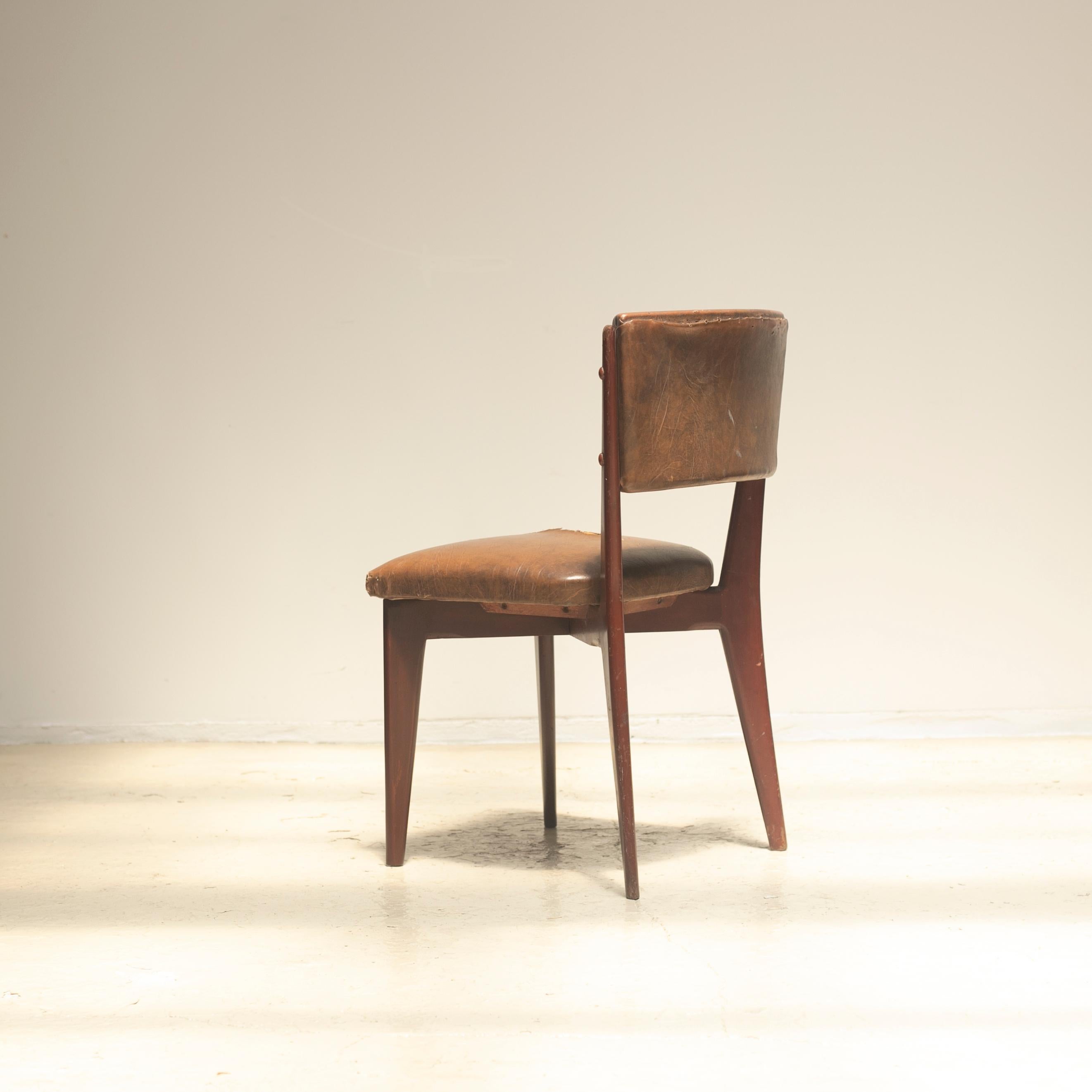 Lina Bo Bardi “C12” Dining Chair for Studio d´Arte Palma, circa 1950 In Fair Condition In Edogawa-ku Tokyo, JP