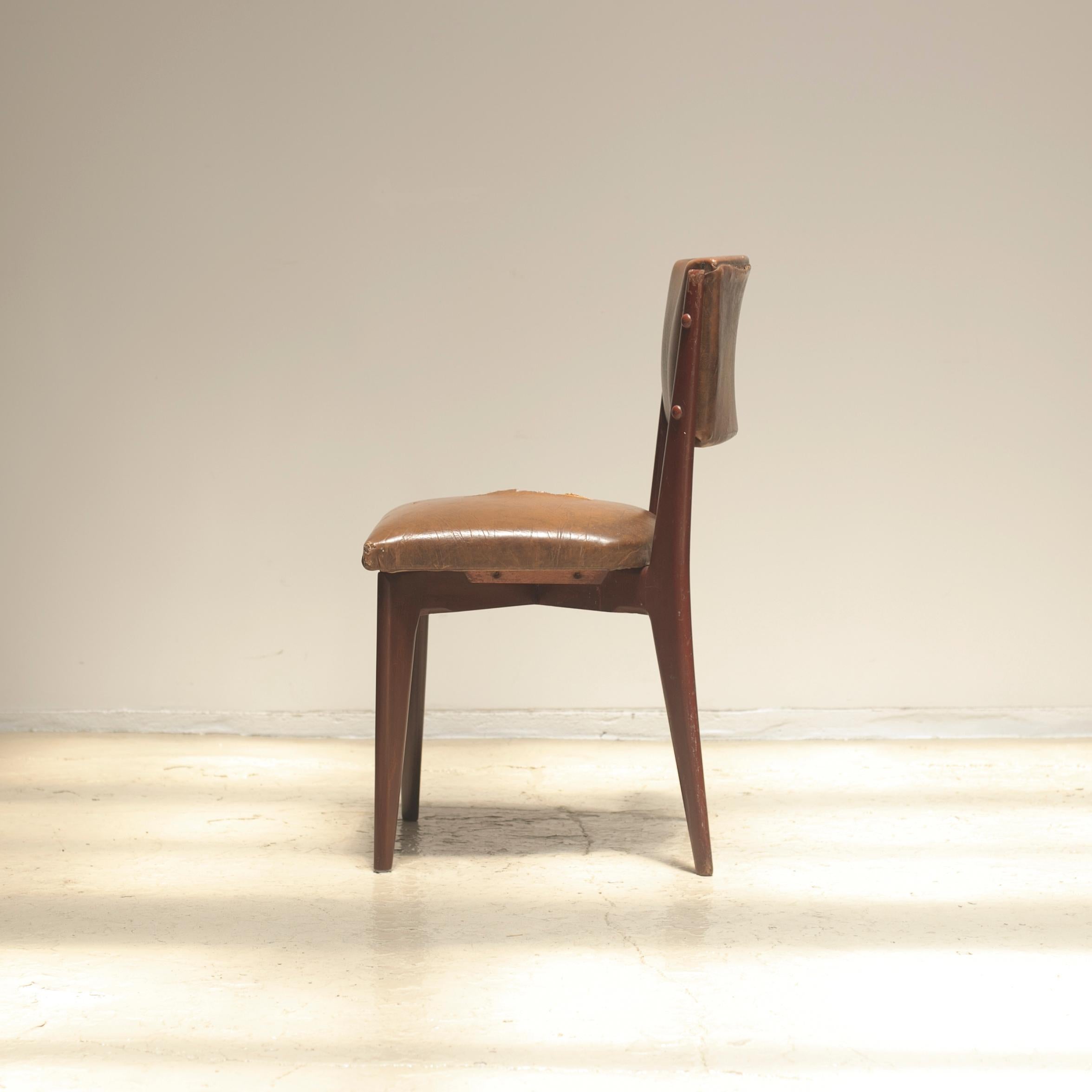 Upholstery Lina Bo Bardi “C12” Dining Chair for Studio d´Arte Palma, circa 1950