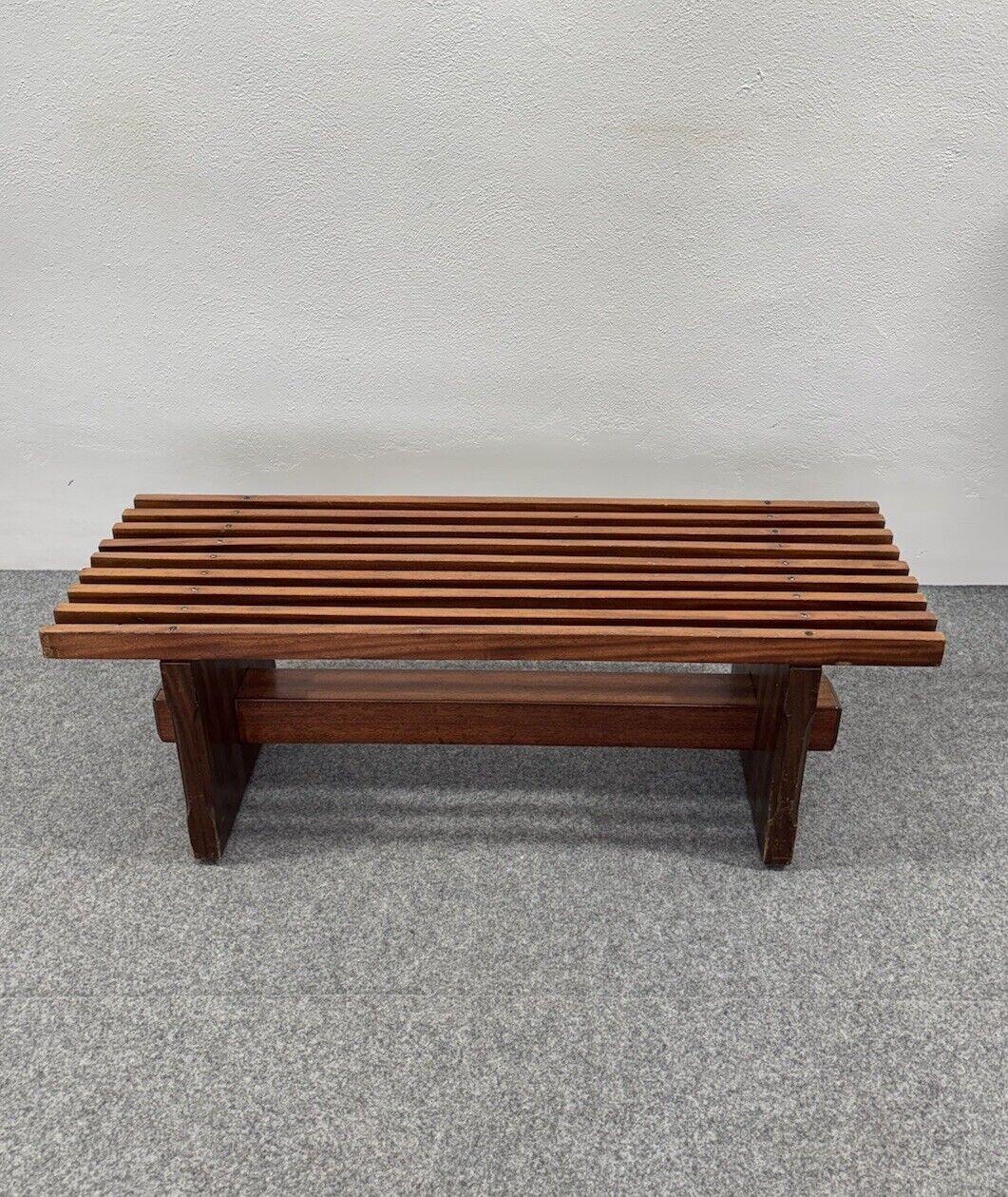 Italian Lina Bo Bardi Slatted Panca In Legno Di Peroba E Brauna