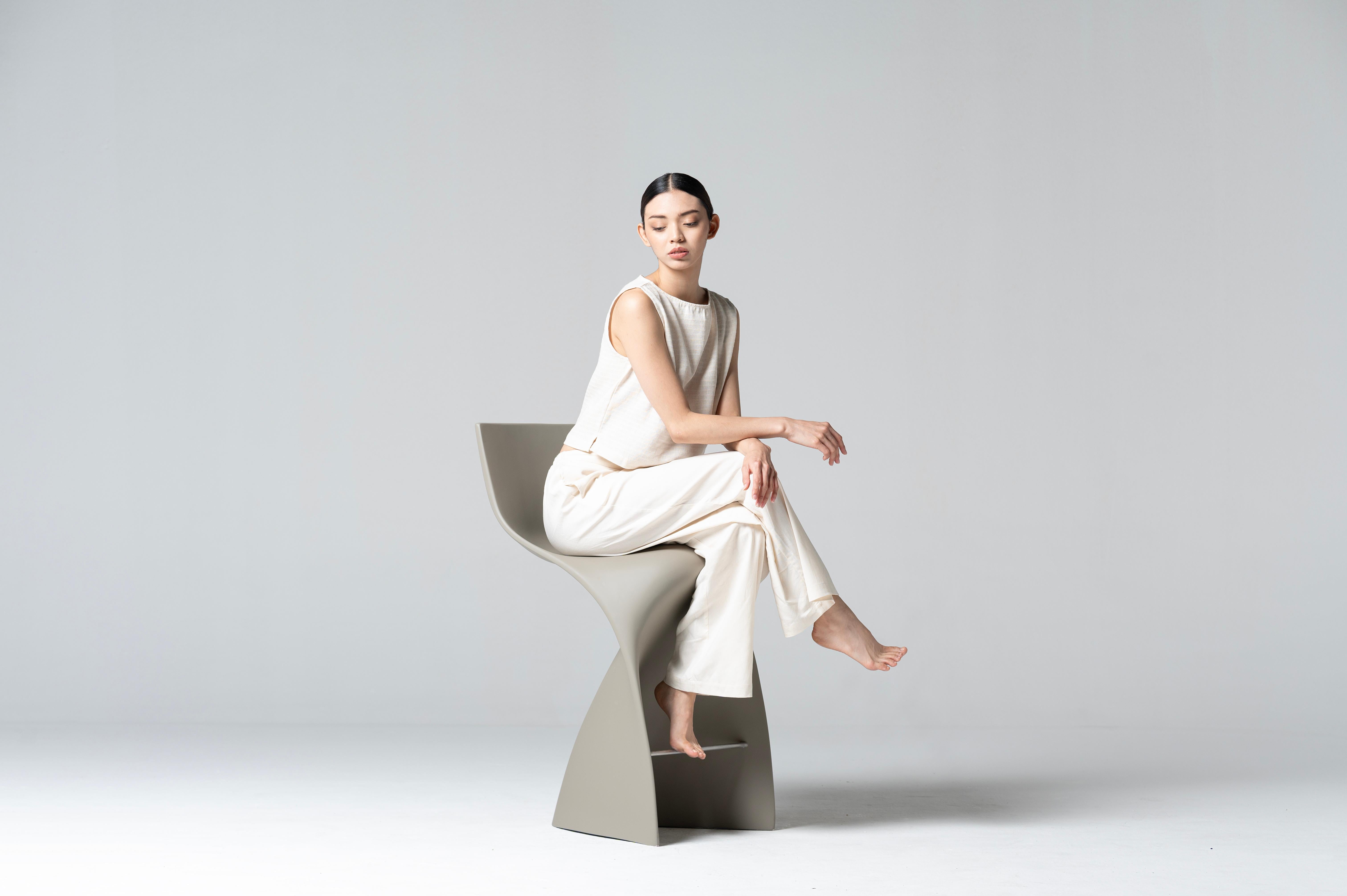 Cast Lina Fiber Counter by Piegatto, a Sculptural Outdoor Stool For Sale