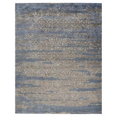 LINA Hand Knotted Rug in Yale Blue And Rust Colours by Hands