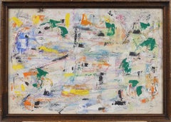 Exhibited Mid Century Modern Abstract American Original Woman Artist Painting